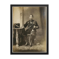 Hamengkubuwono VII framed print on a plain backdrop in size 18"x24".