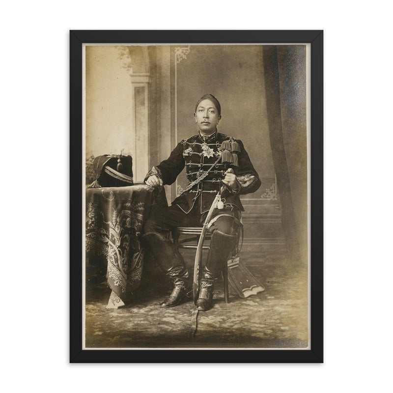 Hamengkubuwono VII framed print on a plain backdrop in size 18