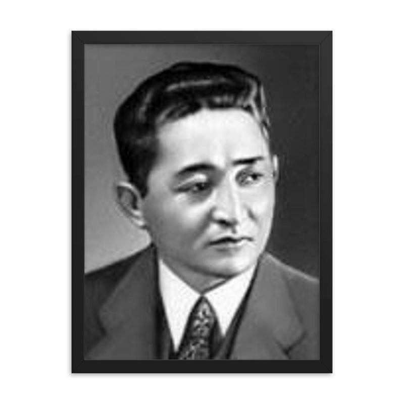 Hamid Olimjon framed print on a plain backdrop in size 18