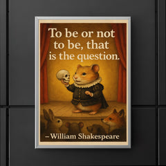 Hamlet hamster holding skull on stage with animal audience poster 5