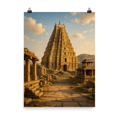 Hampi Ruins India poster on a plain backdrop in size 8"x10".