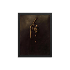 Hanged Man by Victor Hugo framed print on a plain backdrop in size 12"x16".