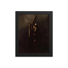Hanged Man by Victor Hugo framed print on a plain backdrop in size 8"x10".