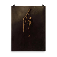 Hanged Man by Victor Hugo poster on a plain backdrop in size 8"x10".