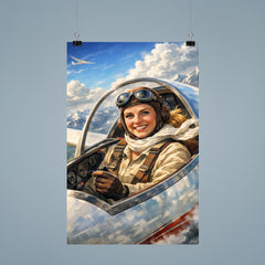 Hanna Reitsch in glider cockpit poster 9