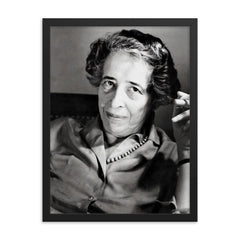 Hannah Arendt framed print on a plain backdrop in size 18"x24".