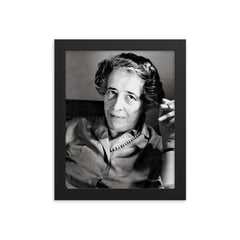 Hannah Arendt framed print on a plain backdrop in size 8"x10".