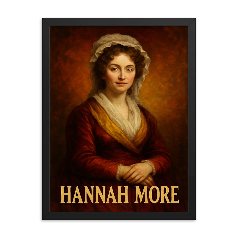 Hannah More framed print on a plain backdrop in size 18