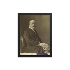 Hans Christian Gram framed print on a plain backdrop in size 12"x16".