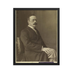 Hans Christian Gram framed print on a plain backdrop in size 16"x20".