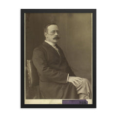 Hans Christian Gram framed print on a plain backdrop in size 18"x24".