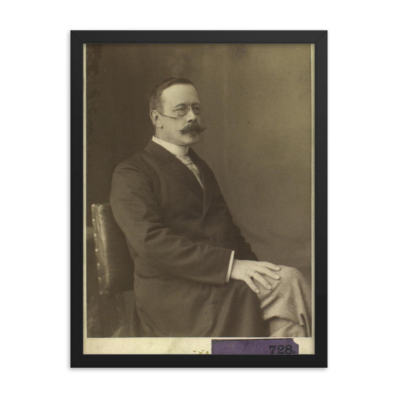 Hans Christian Gram framed print on a plain backdrop in size 18