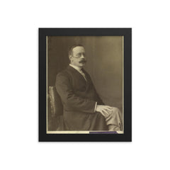 Hans Christian Gram framed print on a plain backdrop in size 8"x10".