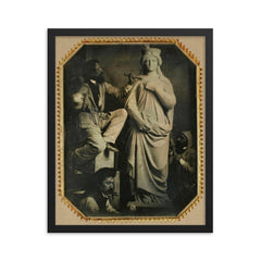 Hans Gasser and Assistants at Work, Circa 1857 framed print on a plain backdrop in size 16"x20".