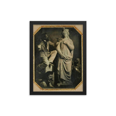 Hans Gasser and Assistants Working, Circa 1857 framed print on a plain backdrop in size 12"x16".