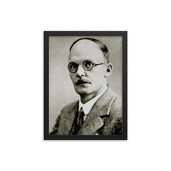 Hans Geiger framed print on a plain backdrop in size 12"x16".