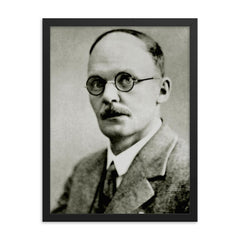 Hans Geiger framed print on a plain backdrop in size 18"x24".