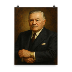 Hans Wilsdorf poster on a plain backdrop in size 8"x10".