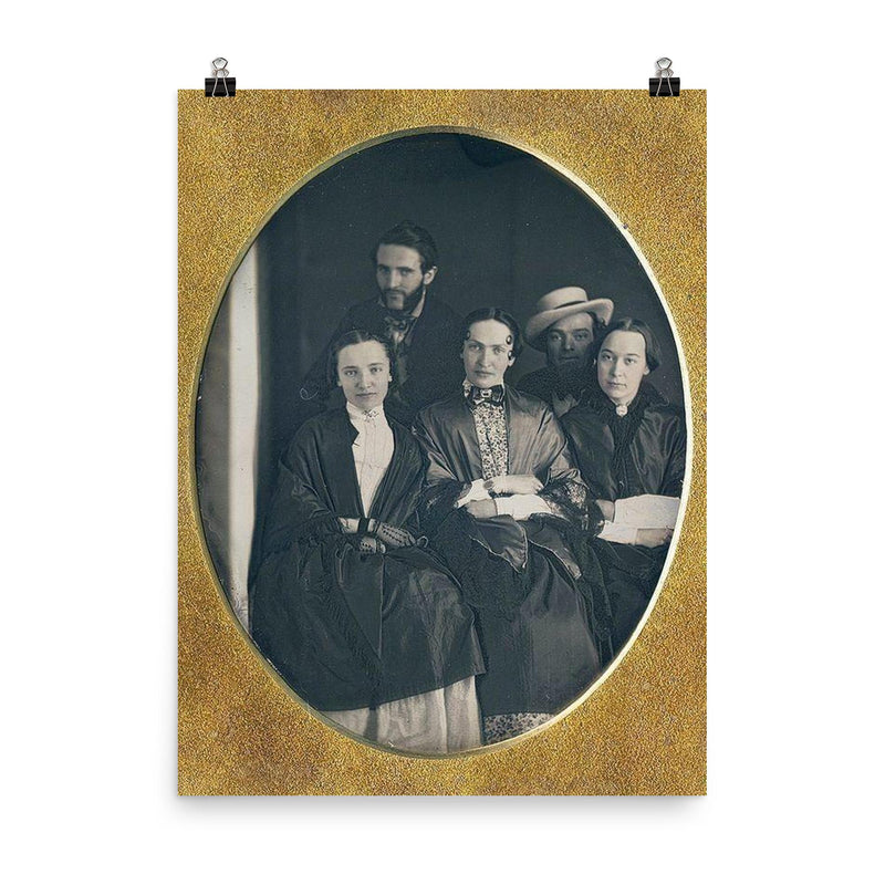 Happy-Looking Group Daguerreotype poster on a plain backdrop in size 8