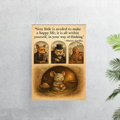 happy mouse simple life quote marcus aurelius poster 7