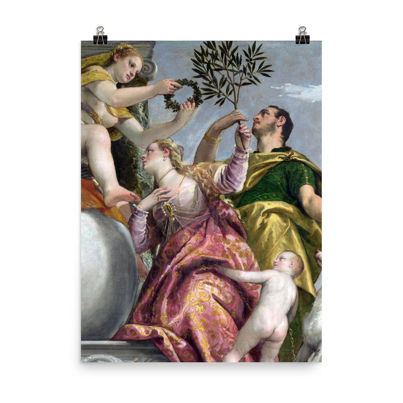 Happy Union - Allegory of Love Series by Paolo Veronese poster on a plain backdrop in size 8