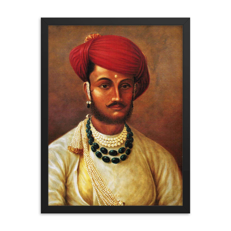 Hari Rao Holkar framed print on a plain backdrop in size 18