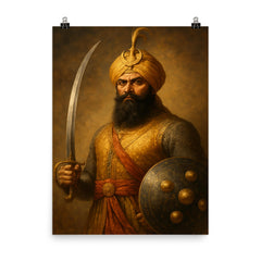 Hari Singh Nalwa poster on a plain backdrop in size 8"x10".