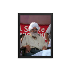 Harkishan Singh Surjeet framed print on a plain backdrop in size 12"x16".