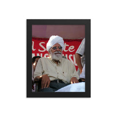 Harkishan Singh Surjeet framed print on a plain backdrop in size 8"x10".