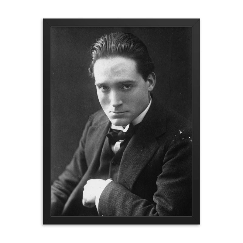 Harley Granville-Barker framed print on a plain backdrop in size 18