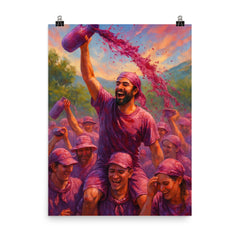 Haro Wine Battle Spain poster on a plain backdrop in size 8"x10".