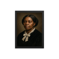 Harriet Jacobs portrait framed print on a plain backdrop in size 12"x16".