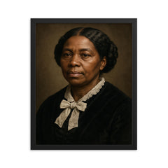 Harriet Jacobs portrait framed print on a plain backdrop in size 16"x20".