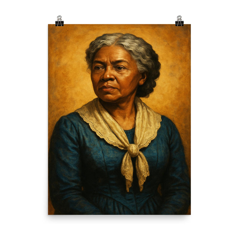Harriet Jacobs poster on a plain backdrop in size 8