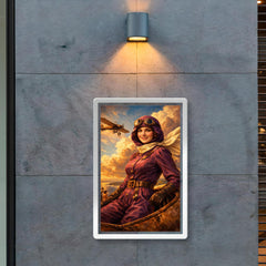 Harriet Quimby in plum aviation suit poster 2