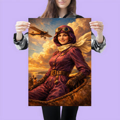 Harriet Quimby in plum aviation suit poster 3