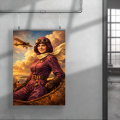 Harriet Quimby in plum aviation suit poster 4