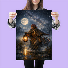Harriet Tubman guiding fugitives through starlit marsh poster 3