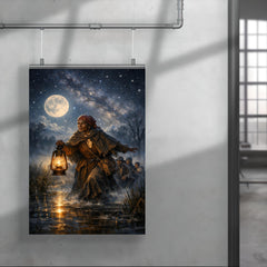 Harriet Tubman guiding fugitives through starlit marsh poster 4