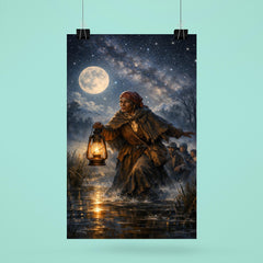 Harriet Tubman guiding fugitives through starlit marsh poster 6