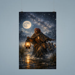 Harriet Tubman guiding fugitives through starlit marsh poster 9