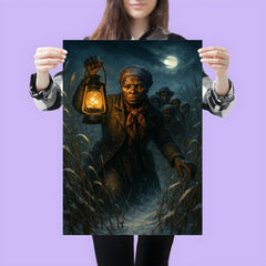 Harriet Tubman guiding fugitives through winter reeds poster 3