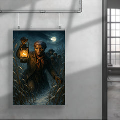 Harriet Tubman guiding fugitives through winter reeds poster 4