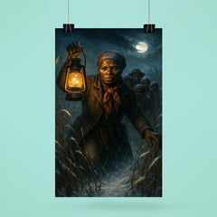 Harriet Tubman guiding fugitives through winter reeds poster 6