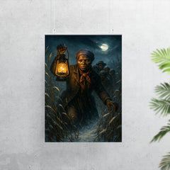 Harriet Tubman guiding fugitives through winter reeds poster 7