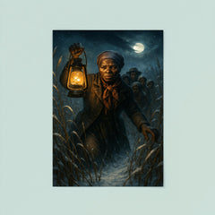 Harriet Tubman guiding fugitives through winter reeds poster 8