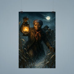 Harriet Tubman guiding fugitives through winter reeds poster 9