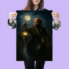 Harriet Tubman moonlit rescue through marshland poster 3