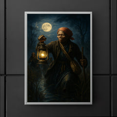 Harriet Tubman moonlit rescue through marshland poster 5
