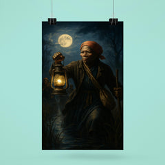 Harriet Tubman moonlit rescue through marshland poster 6